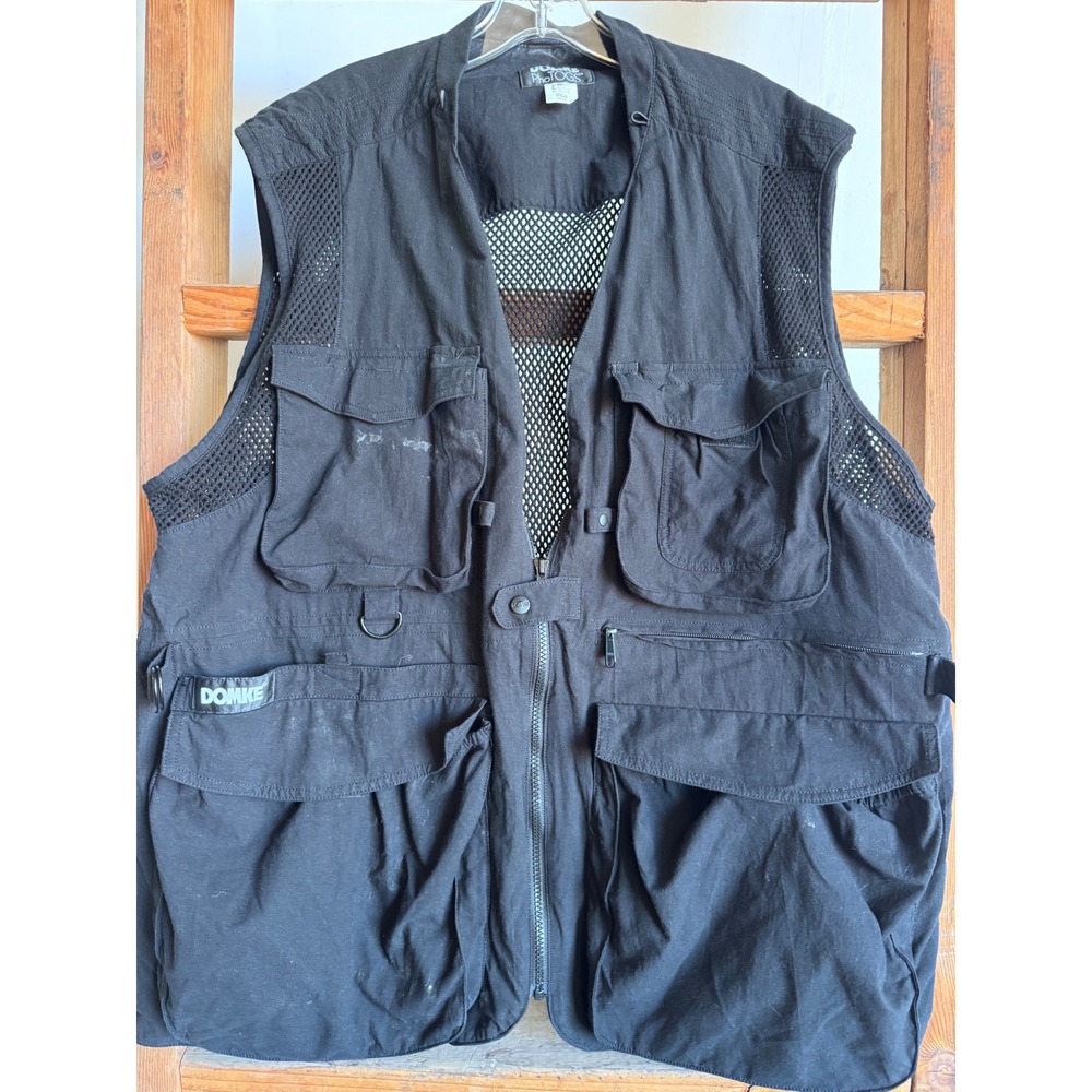 Domke PhoTOGS Photography Vest XL Black Cotton Mesh‎ Utility Cargo Multi-Pocket